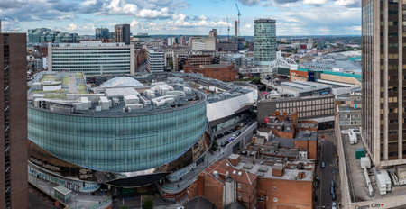 BIRMINGHAM, UK - MAY 24, 2022.  An aerial view of Birmingham New Street Train Station and The Bullring shopping Mallのeditorial素材