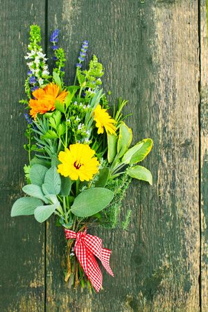 bouquet of healing herbsの写真素材