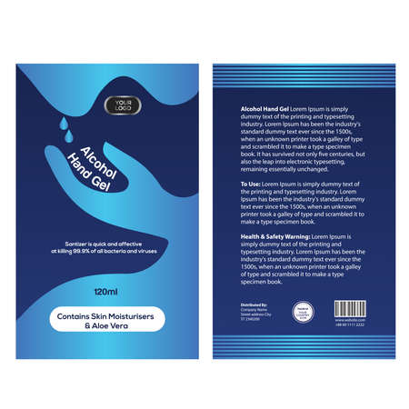 Antiviral Ethyl Alcohol Hand Gel Coronavirus Disinfectant Personal Label and packaging Designのイラスト素材