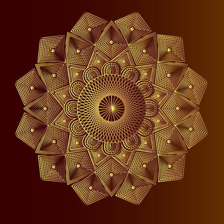 geometric islamic decorative golden arabesque mosaic and tile pattern of morocco texture illustrationのイラスト素材