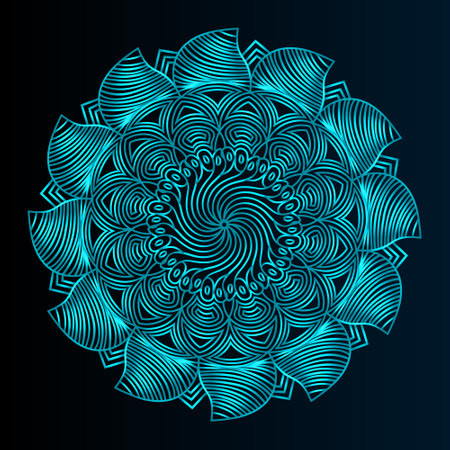 ornamental teal color floral abstract arabesque mandala design with luxurious islamic background and traditional ottoman style patternのイラスト素材