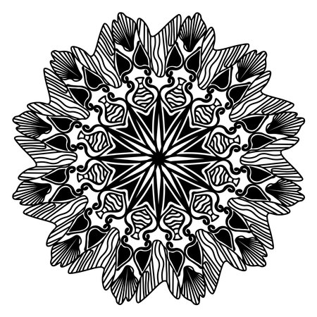 peaceful oriental motif mandala for meditation yoga element designのイラスト素材