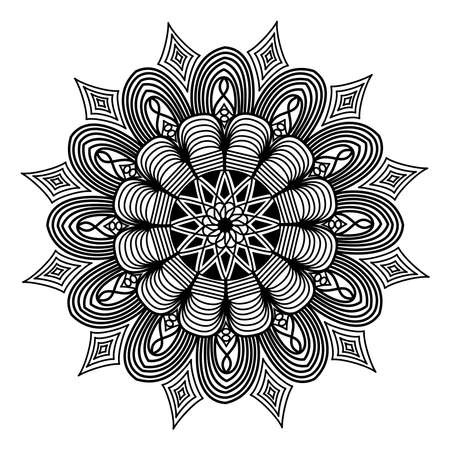 arabesque mandala artwork background and indian black decorative pattern vector designのイラスト素材