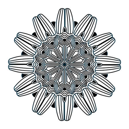 Mandala floral abstract design of black background artwork for meditationのイラスト素材