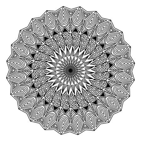 Mandala ornamental ornate round tribal background of invitation cardのイラスト素材