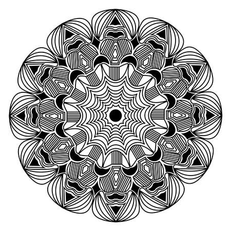 Mandala meditation ornamental round henna abstract line artのイラスト素材