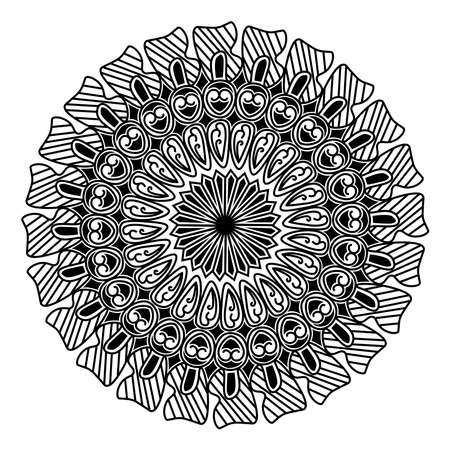 Mandala drawing islamic arabesque template of textiles element pattern designのイラスト素材