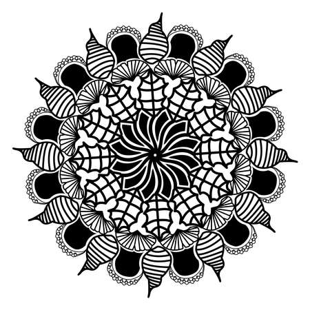 Mandala circle vintage style symbol art and craft culture entertainment designのイラスト素材