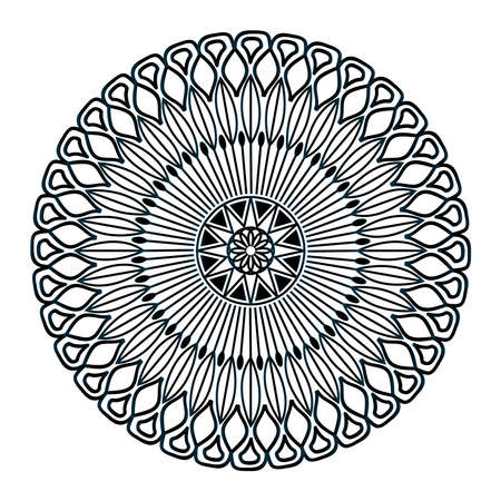 Mandala design of vector circle decoration indian black artwork illustration templateのイラスト素材