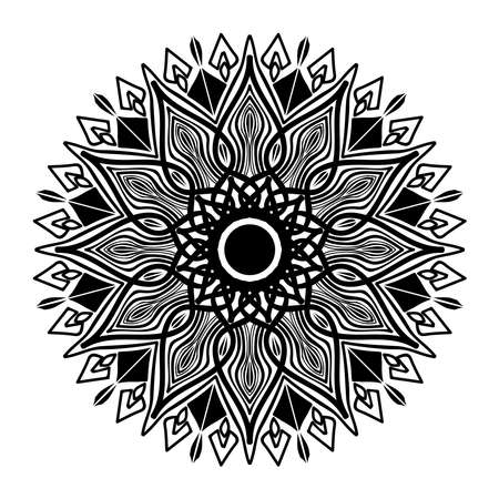 meditation mandala template of decorative design and round drawing backgroundのイラスト素材