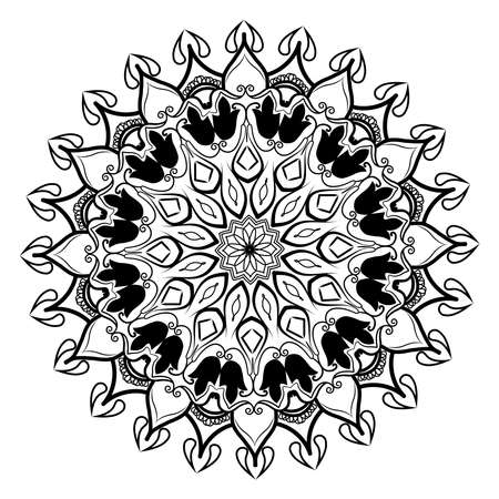 mandala decorative floral mehndi design of ornamental style artworkのイラスト素材