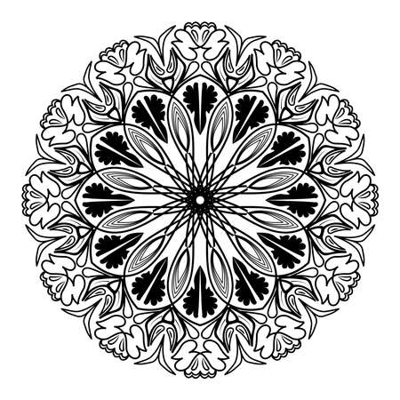 mandala decorative floral mehndi design of ornamental style artworkのイラスト素材