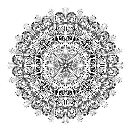 unique mandala design of ornament decorative abstract meditation round designのイラスト素材