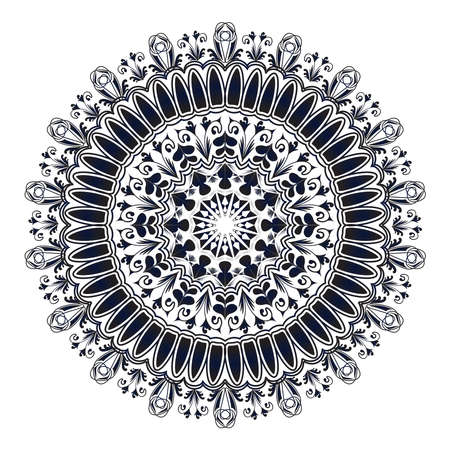 abstract symmetry line art illustration of islamic mandala geometric vector background designのイラスト素材