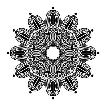 meditational and yoga cultural mandala illustration of floral style decoration artのイラスト素材