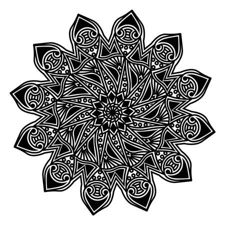 flourish artistic mandala design of arabesque luxury line art decoration print template backgroundのイラスト素材