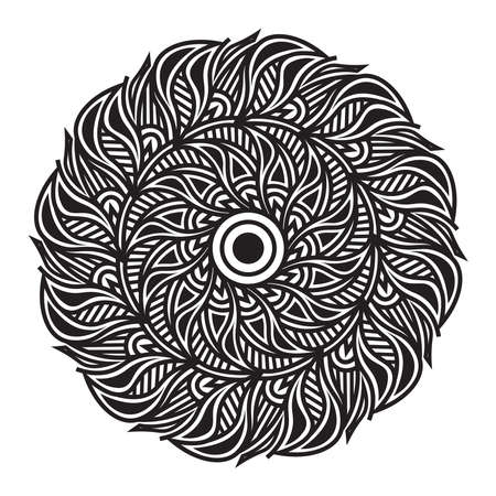 floral line art mandala background design of abstract pattern designのイラスト素材