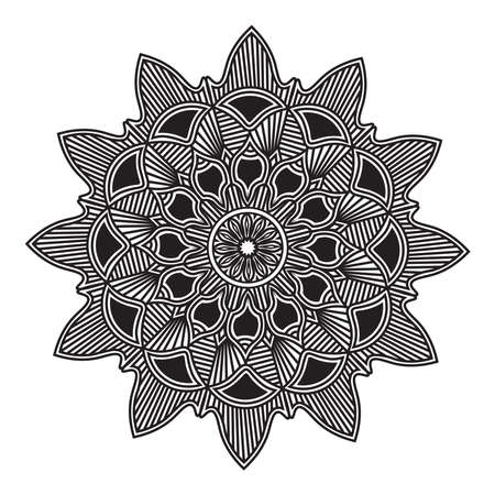 arabesque silhouette ornament mandala pattern design for print template backgroundのイラスト素材