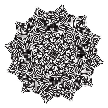 mandala background design of abstract pattern design with floral line artのイラスト素材
