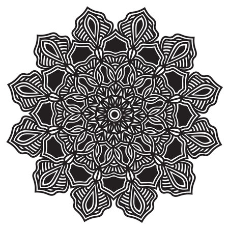 abstract mandala design of element with decorative circle pattern arabesque luxury line art print template backgroundのイラスト素材