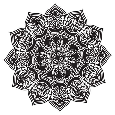 abstract mandala design of element with decorative circle pattern arabesque luxury line art print template backgroundのイラスト素材