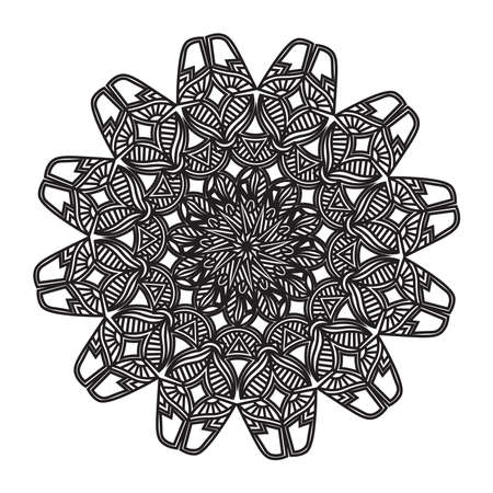 abstract mandala design of element with decorative circle pattern arabesque luxury line art print template backgroundのイラスト素材