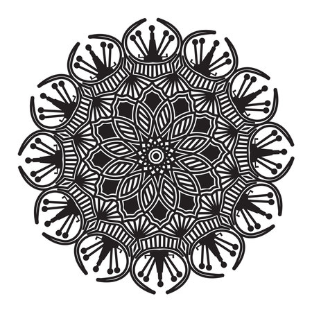 abstract mandala design of element with decorative circle pattern arabesque luxury line art print template backgroundのイラスト素材