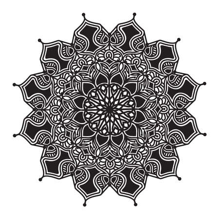ethnic meditation relax mandala art design with floral ornamental repeat decorative background illustrationのイラスト素材