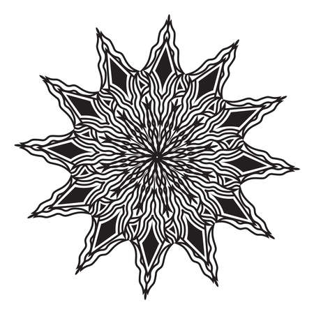 mandala black and white flourish ornamental repeat pattern design element of islamic print template backgroundのイラスト素材