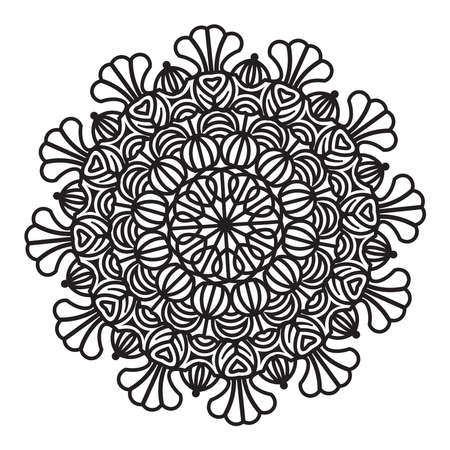 Mandala abstract floral pattern design of oriental decoration geometric meditation illustration backgroundのイラスト素材