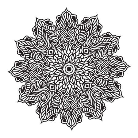 ornamental mandala of abstract art decorative vector background element of oriental meditational illustration henna designのイラスト素材