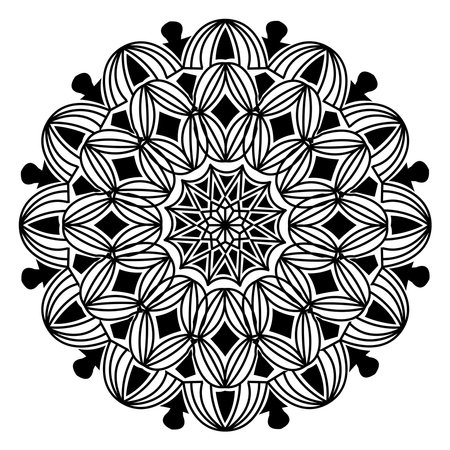 arabesque mandala design of islamic geometric element drawing for floral pattern with arabic style henna artworkのイラスト素材