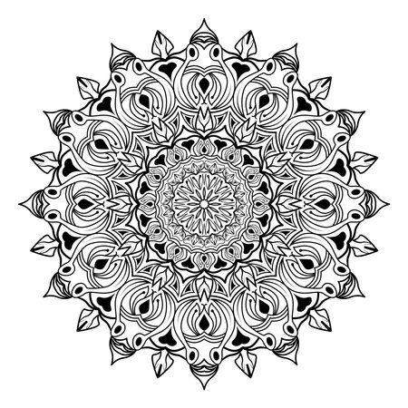 arabesque mandala design of islamic geometric element drawing for floral pattern with arabic style henna artworkのイラスト素材
