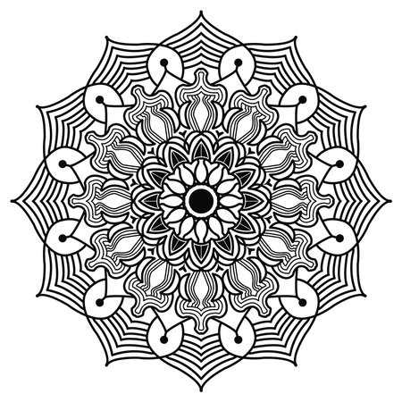 arabesque mandala design of islamic geometric element drawing for floral pattern with arabic style henna artworkのイラスト素材