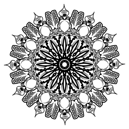 arabesque mandala design of islamic geometric element drawing for floral pattern with arabic style henna artworkのイラスト素材