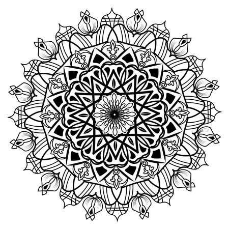 islamic mandala of meditation relaxation arabian floral pattern for ramadan mubarak traditional muslim celebration backgroundのイラスト素材