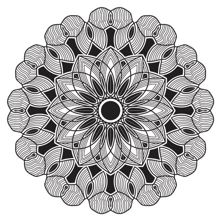 arabesque mandala design of islamic geometric element drawing for floral pattern with arabic style henna artworkのイラスト素材