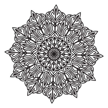 arabesque mandala design of islamic geometric element drawing for floral pattern with arabic style henna artworkのイラスト素材