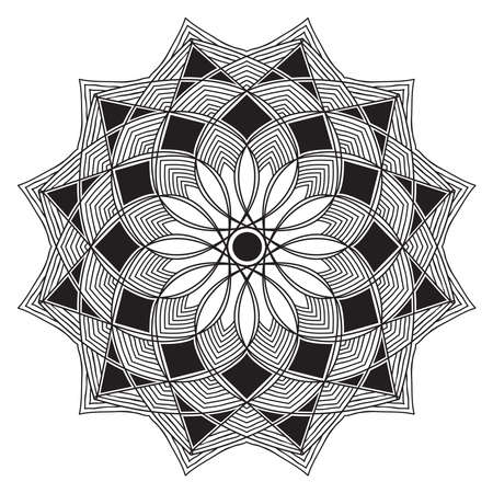 arabesque mandala design of islamic geometric element drawing for floral pattern with arabic style henna artworkのイラスト素材