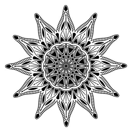 arabesque mandala design of islamic geometric element drawing for floral pattern with arabic style henna artworkのイラスト素材