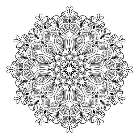arabesque mandala design of islamic geometric element drawing for floral pattern with arabic style henna artworkのイラスト素材