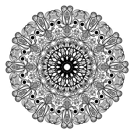 arabesque mandala design of islamic geometric element drawing for floral pattern with arabic style henna artworkのイラスト素材