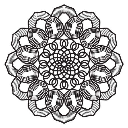 arabesque mandala design of islamic geometric element drawing for floral pattern with arabic style henna artworkのイラスト素材