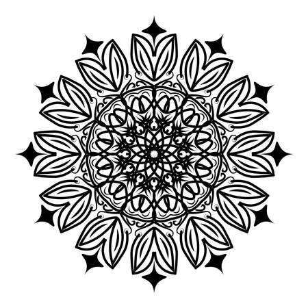 arabesque mandala design of islamic geometric element drawing for floral pattern with arabic style henna artworkのイラスト素材