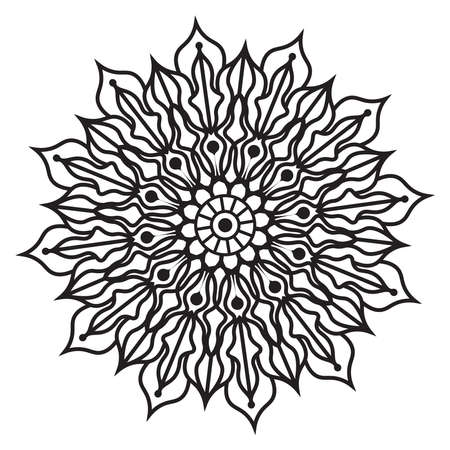 arabesque mandala design of islamic geometric element drawing for floral pattern with arabic style henna artworkのイラスト素材