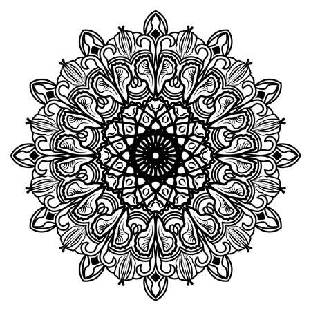 arabesque mandala design of islamic geometric element drawing for floral pattern with arabic style henna artworkのイラスト素材