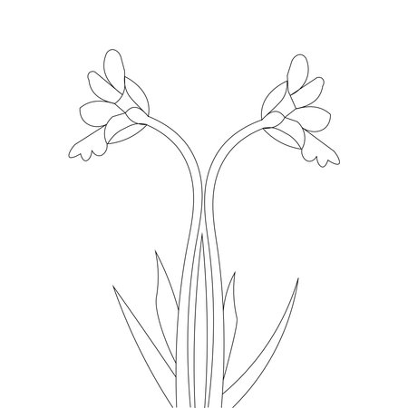 flower line art black ink coloring page design for kid activies graphicのイラスト素材