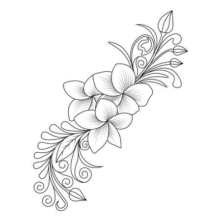 flower line art object of vector graphic coloring page illustrationのイラスト素材