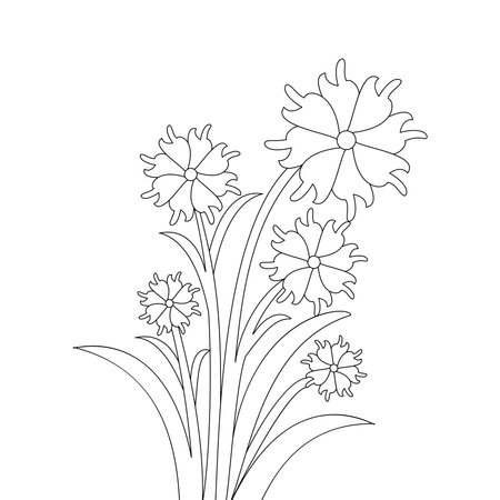 printing flower hand drawing of beautiful art graphic design elementのイラスト素材