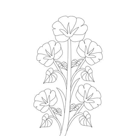 flourish line art stroke of coloring page vector file graphic illustration template designのイラスト素材
